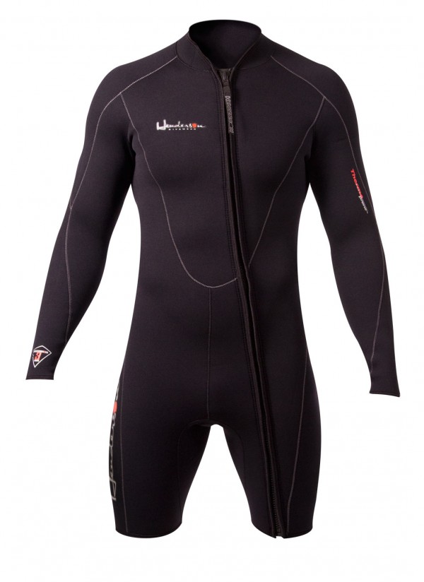 Mens Thermoprene frontzip long sleeve shorty